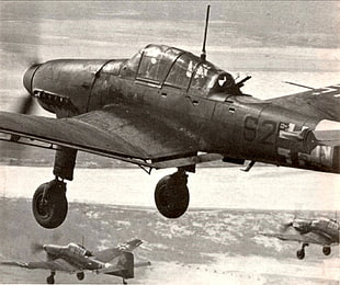 monoplane poster, World War II, Junkers Ju-87 Stuka, vintage, military aircraft