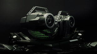black and gray RC car, CGI HD wallpaper