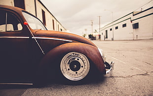 brown coupe, Volkswagen, Volkswagen Beetle