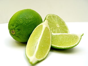 green sliced limes