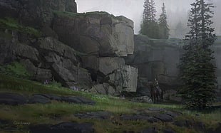 green trees, The Last of Us, concept art, video games, artwork