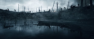 bare trees, Battlefield 1, EA DICE, World War I, soldier HD wallpaper