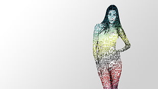woman letter digital wallpaper, model HD wallpaper
