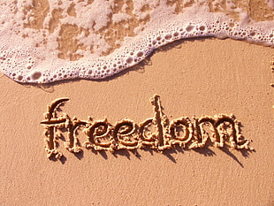 freedom sand art