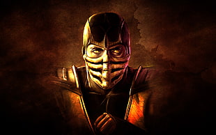 Mortal Kombat Scorpion illustration HD wallpaper