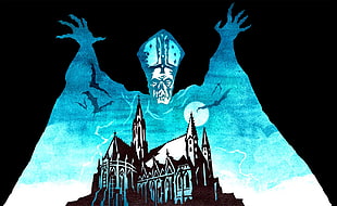 castle illustration, ghost, Ghost B.C., cathedral