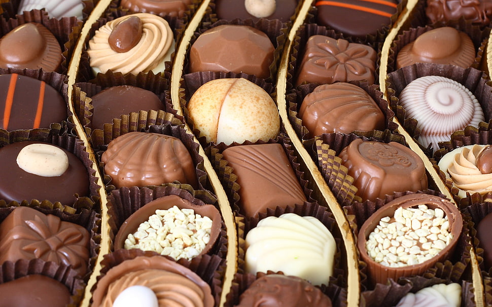 assorted chocolate set HD wallpaper