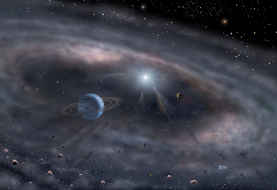 planet illustration, space HD wallpaper
