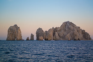 landscape photography of island with rock formation, cabo san lucas HD wallpaper