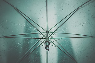 gray umbrella, Umbrella, Rain, Drops HD wallpaper
