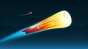 yellow and red rocket illustration, Smashing Magazine, airplane HD wallpaper