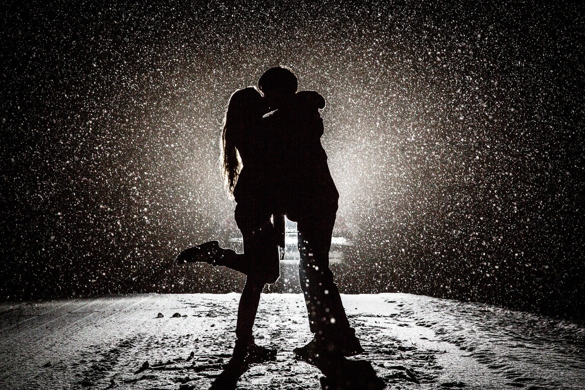 Photo of man and woman under the rain during night time HD wallpaper |  Wallpaper Flare