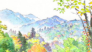 green leafed trees illustration, The Tale of Princess Kaguya, princess, Kaguya, animated movies