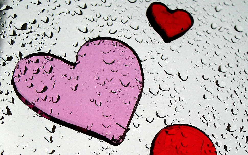 three hearts painting HD wallpaper