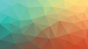 orange and teal cubist painting, pattern, abstract