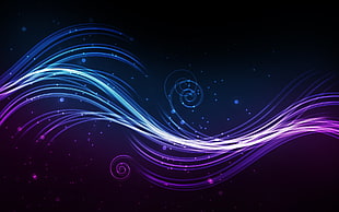 purple and blue strand digital wallpaper