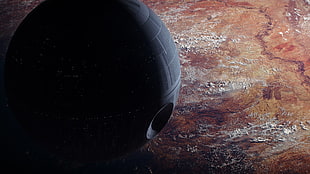 round black spacecraft, Rogue One: A Star Wars Story, Star Wars, movies, Death Star