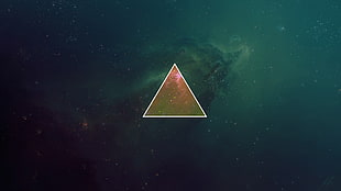 green and red triangle print surface