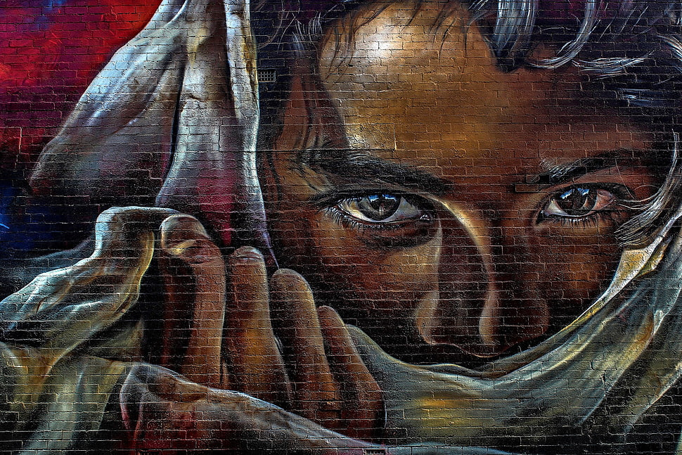 brown and black area rug, wall, graffiti HD wallpaper