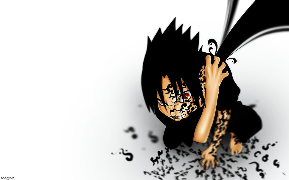 Sasuke Uchiha, Uchiha Sasuke, Naruto Shippuuden, Sharingan, simple background HD wallpaper