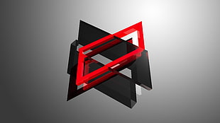 red and black logo, digital art, abstract, MKBHD