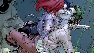 women, Joker, kissing, Batman