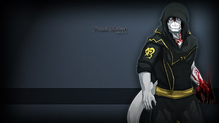 monster character wearing black hoodie illustration, furry