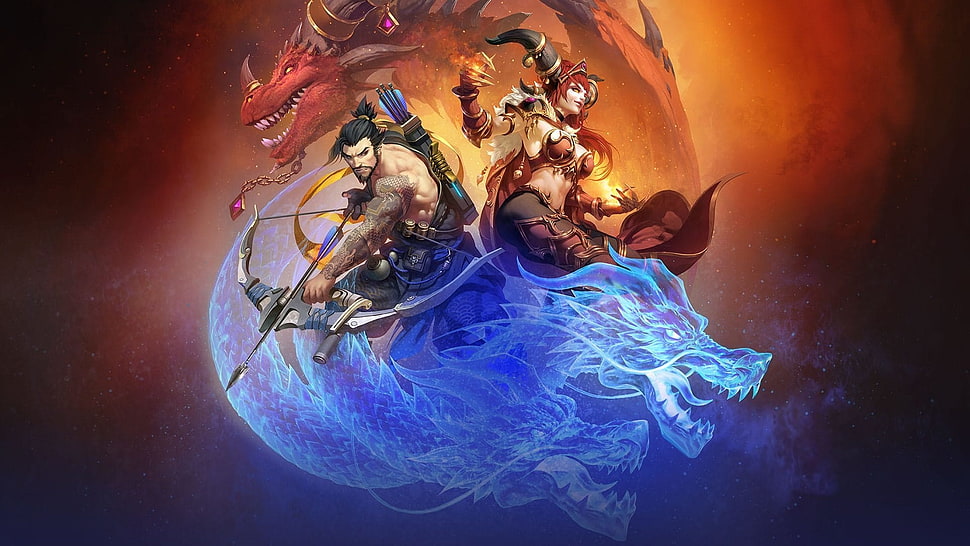 game poster, Alexstrasza, Hanzo, heroes of the storm, Warcraft HD wallpaper