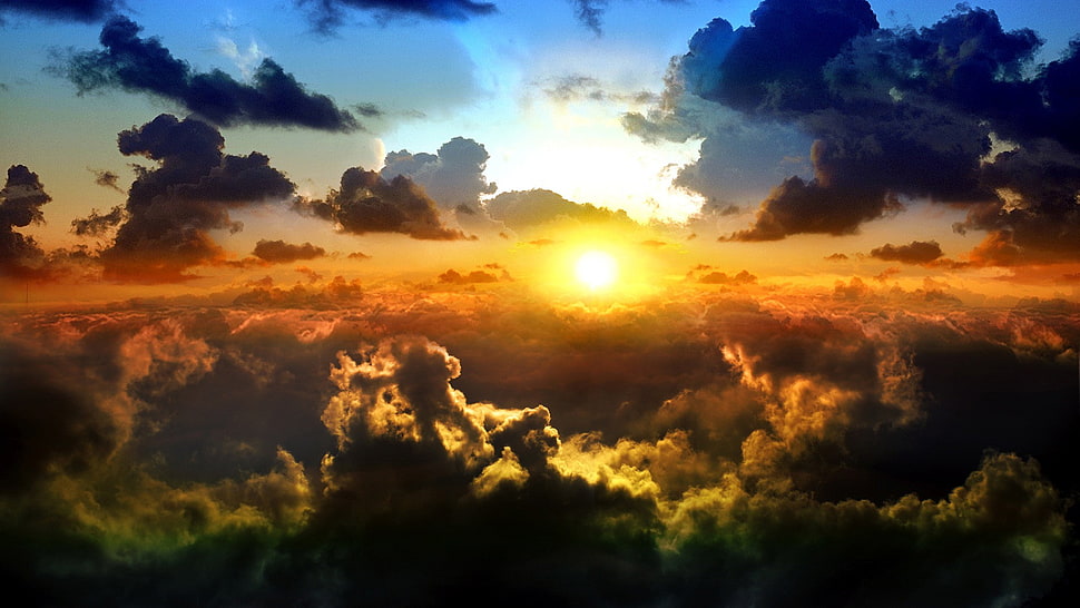 white and brown concrete building, sky, clouds, sunlight HD wallpaper