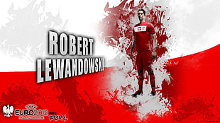 Robert Lewandowski illustration with text overlay, Robert Lewandowski, Poland, Polish