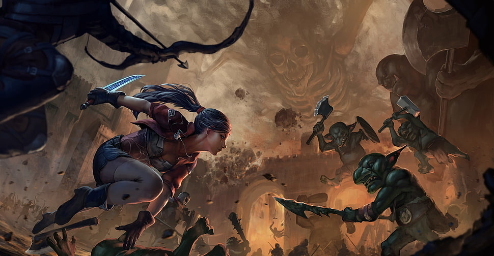 game application poster, fantasy art, warrior HD wallpaper