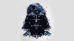 Star Wars Darth Vader with Death Star artwork HD wallpaper