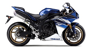 black,white and blue Yamaha RJ