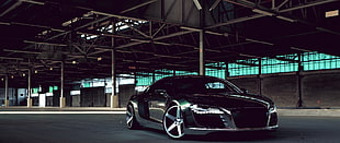black super car, Audi R8, car, tuning HD wallpaper
