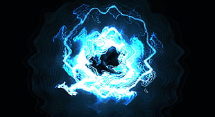 blue and black abstract graphic artwork