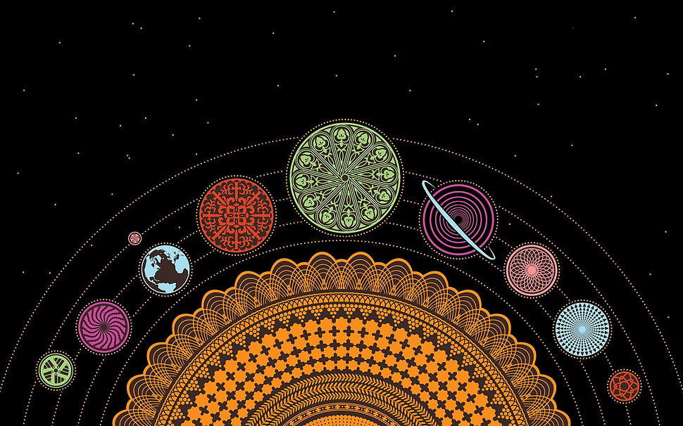 brown and multicolored textile HD wallpaper