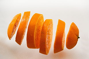 sliced to 6 orange fruit