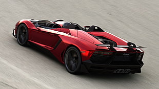 red luxury car, Lamborghini Aventador, car
