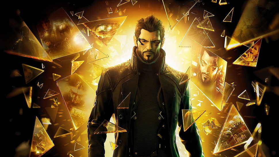 man illustratio n, Deus Ex: Human Revolution, Deus Ex, cyberpunk, video games HD wallpaper
