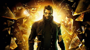 man illustratio n, Deus Ex: Human Revolution, Deus Ex, cyberpunk, video games HD wallpaper
