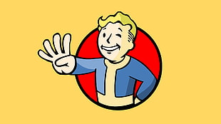 blue dressed man illustration, Fallout, Vault Boy, video games