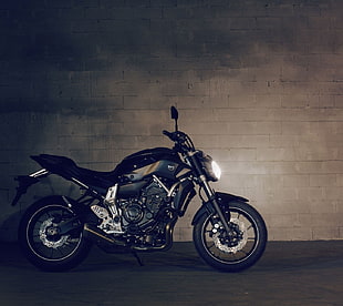 black and gray backbone motorcycle, motorcycle, vehicle, FZ-07