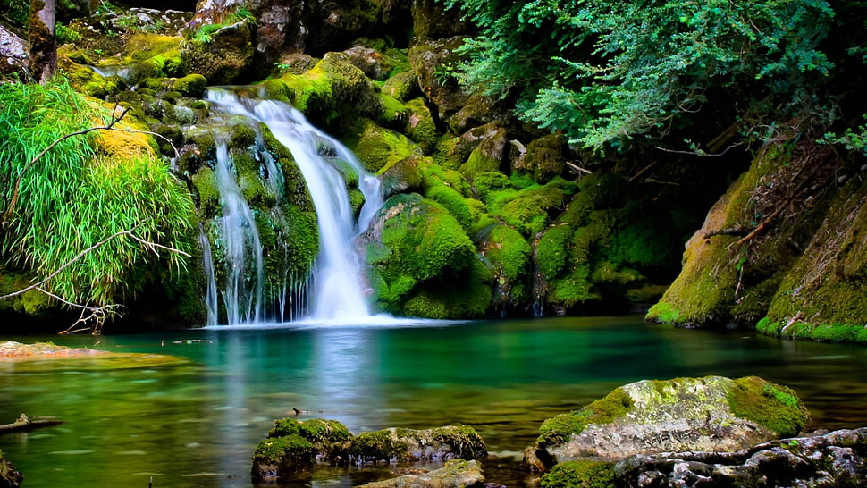 waterfalls during daytime HD wallpaper