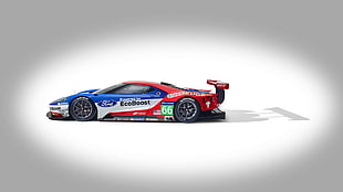blue, white, and red racing car, Ford GT, Le Mans, car, race cars HD wallpaper