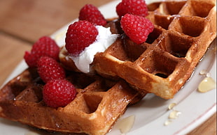 waffle with berry toppings