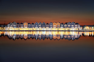 landscape photography of buildings, Netherlands, house, lights, sky