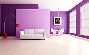 purple painted wall house HD wallpaper