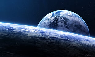 planet earth, Horizon, Planets, Earth HD wallpaper