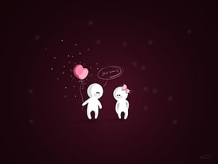 two male and female character graphic art