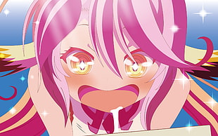 female anime character with saliva on her mouth illustration